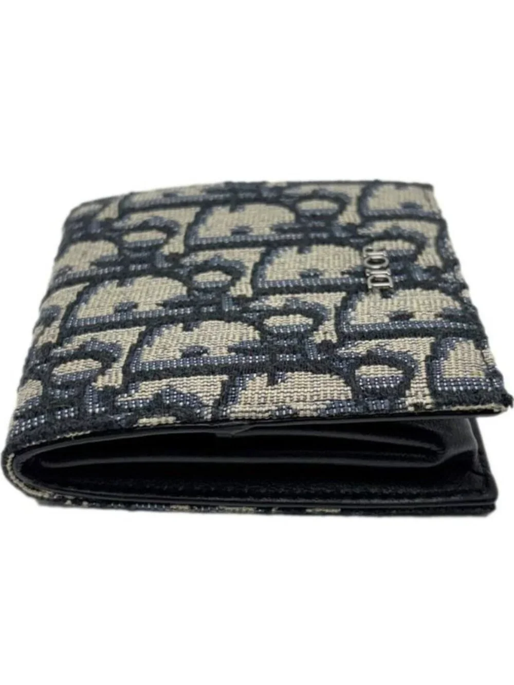 Dior Boxshape Coin Purse White Jacquard Navy Beige Black